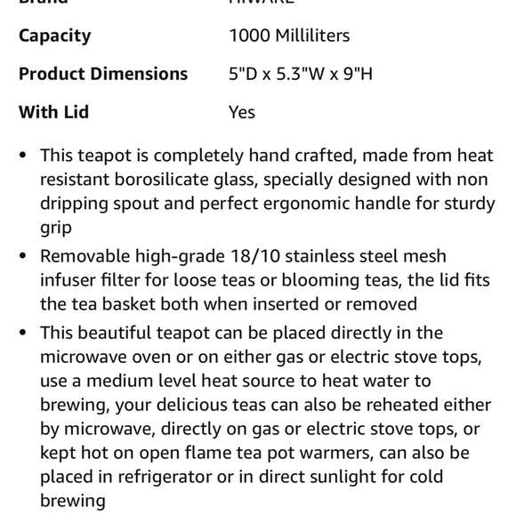 Handblown Glass Stove Top Teapot - Picture 4 of 6